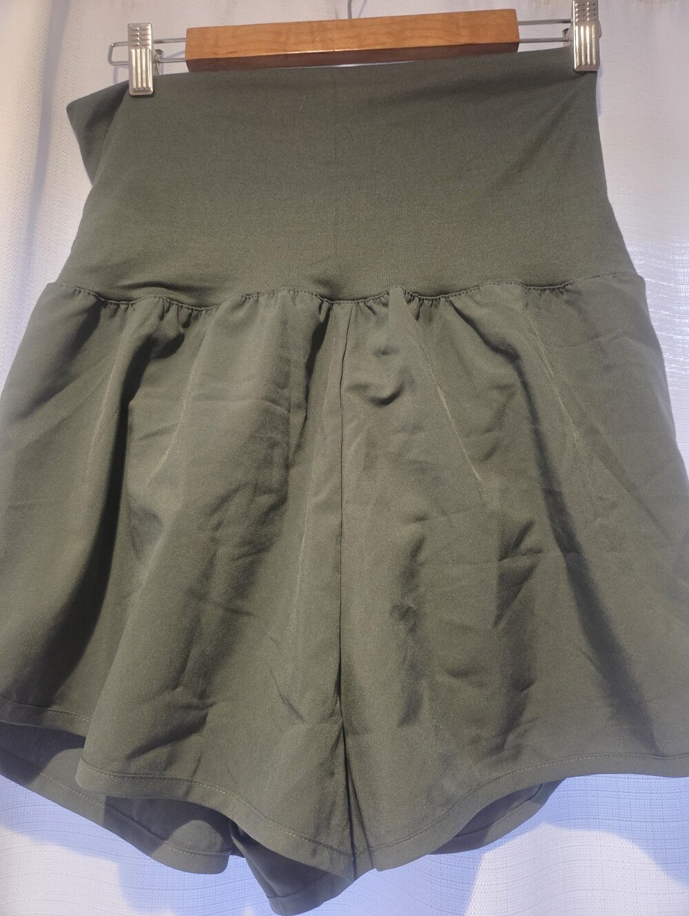 Zenana Outfitters High Waist Shorts in Army Green